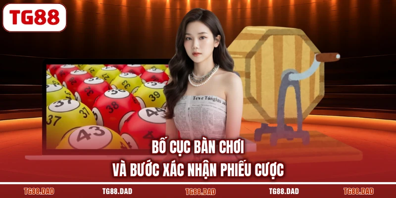 Bố cục bàn chơi và bước xác nhận phiếu cược