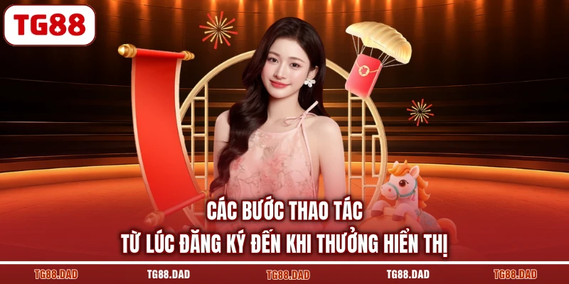 Các bước thao tác từ lúc đăng ký đến khi thưởng hiển thị