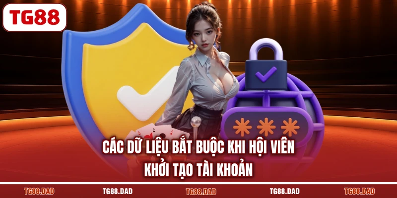 Các dữ liệu bắt buộc khi hội viên khởi tạo tài khoản